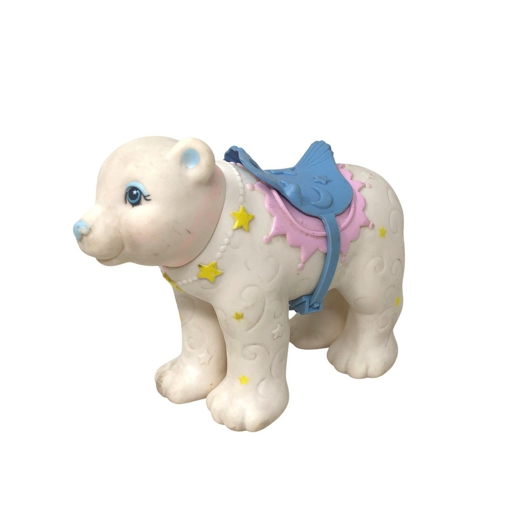 Moon Dreamers Ursa Major Polar Bear‎ Toy White Blue Pink Saddle VTG Hasbro 1985